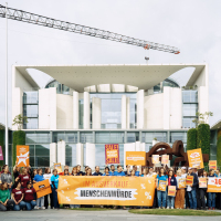 Protest gegen Kürzungen der Entwicklungszusammenarbeit 2026