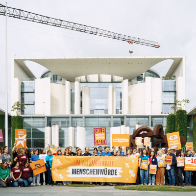 Protest gegen Kürzungen der Entwicklungszusammenarbeit 2026