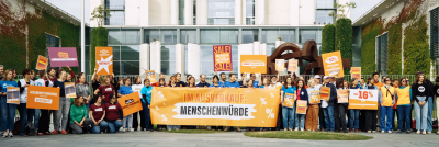 Protest gegen Kürzungen der Entwicklungszusammenarbeit 2026