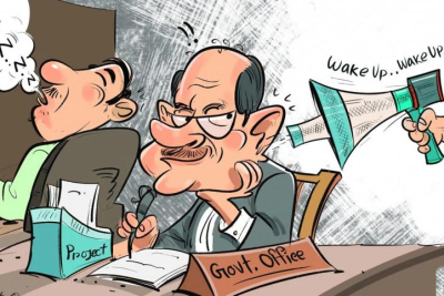 Kartikatur Bangladesch Bürokratie