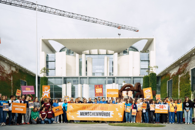 Protest gegen Kürzungen der Entwicklungszusammenarbeit 2026